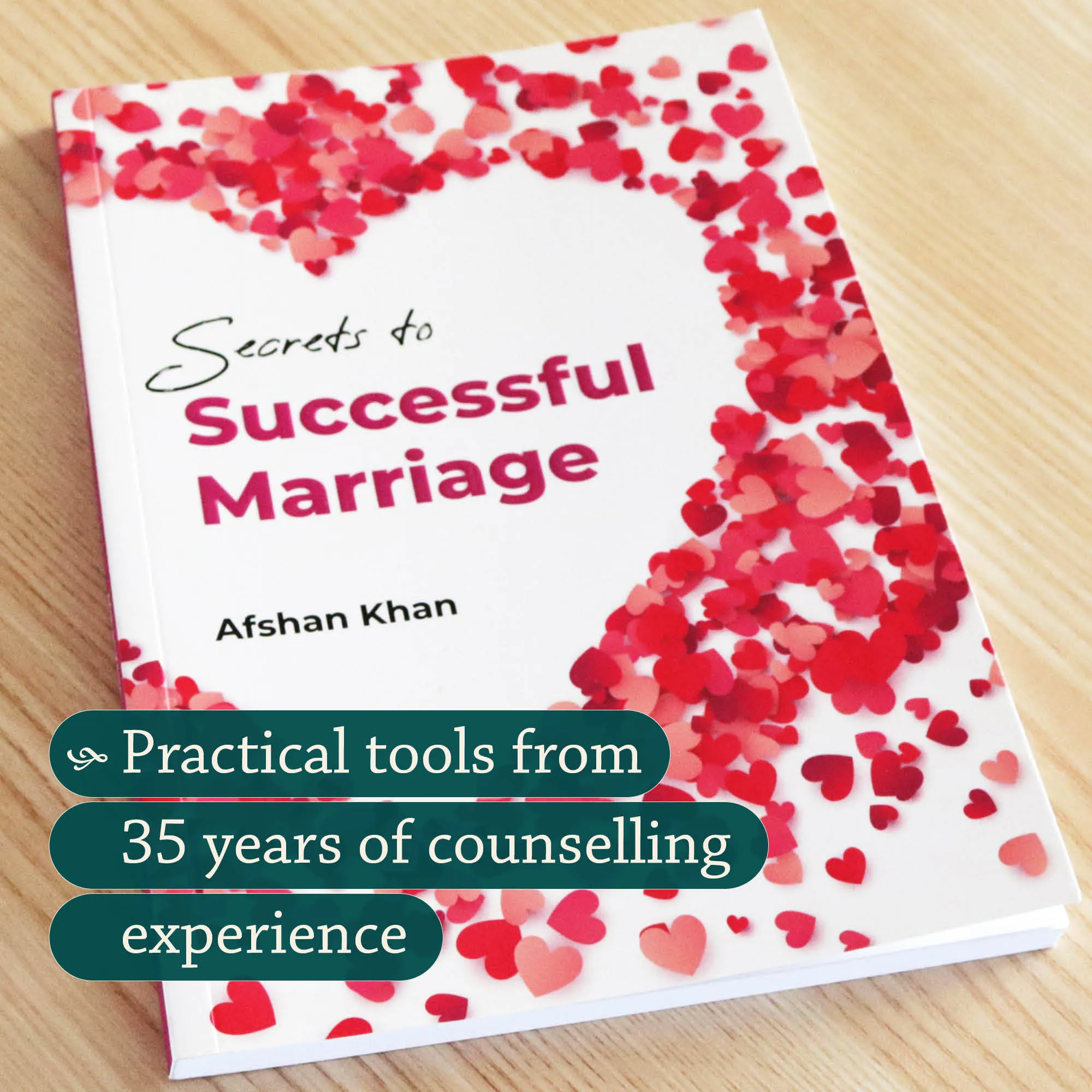 Front cover photograph of Secrets to Successful Marriage by Afshan Khan. Islamic marriage guide by Ta-Ha Publishers