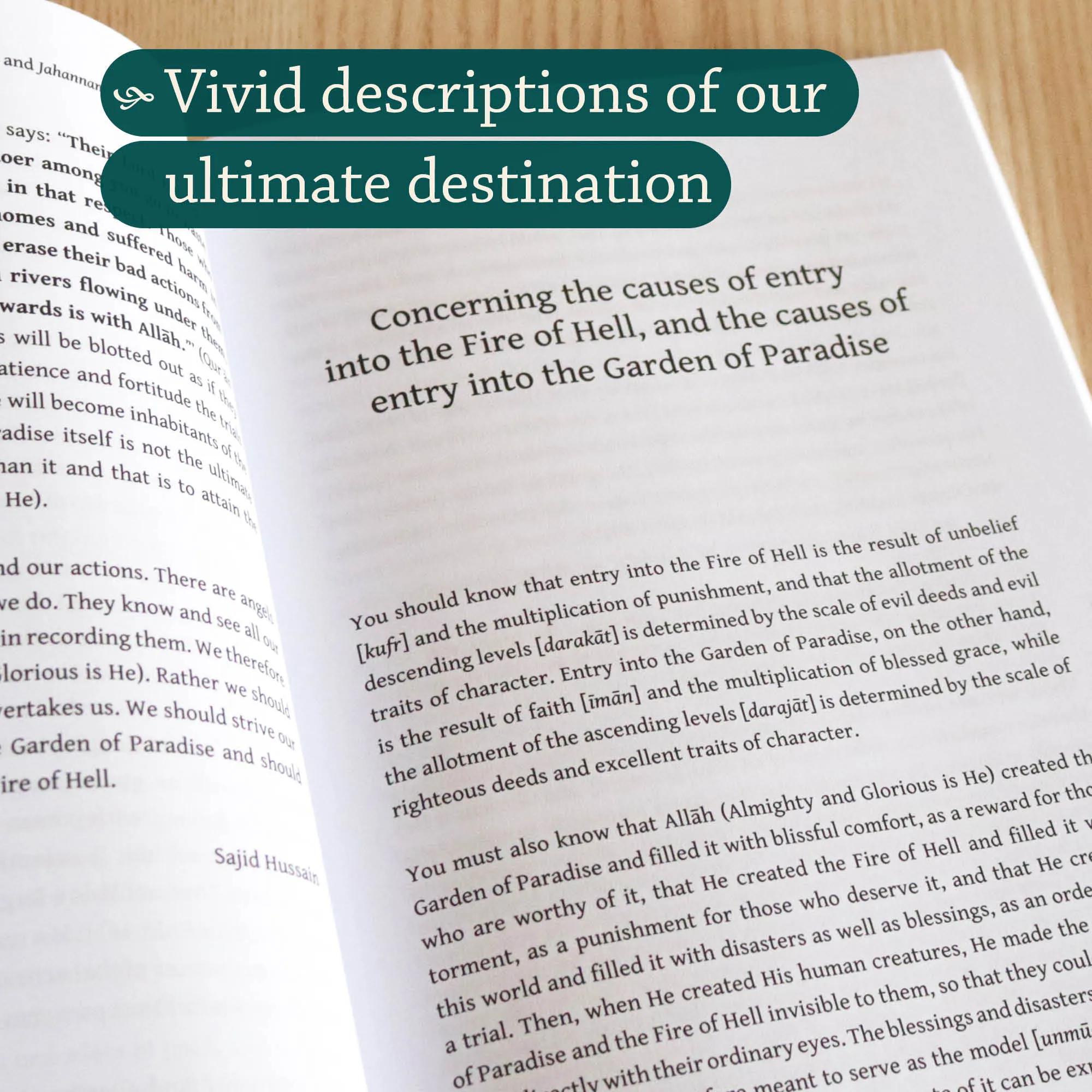 Inside page of A Concise Description of Jannah and Jahannam | Shaikh ‘Abd al-Qadir al-Jilani, Muhtar Holland. Islamic classic on Hereafter by Ta-Ha Publishers