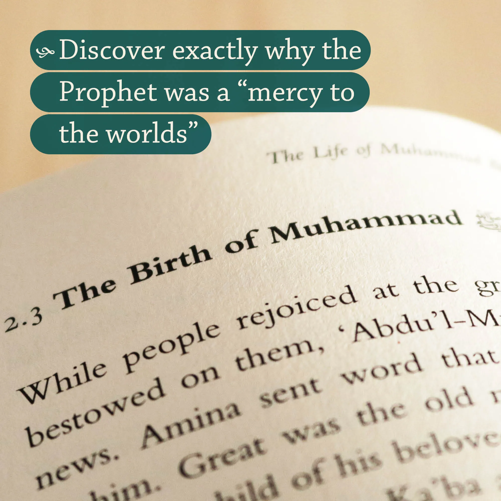 Page close up of The Life of Muhammad by Tahia Al-Ismail. Gentle seerah for teens by Ta-Ha Publishers