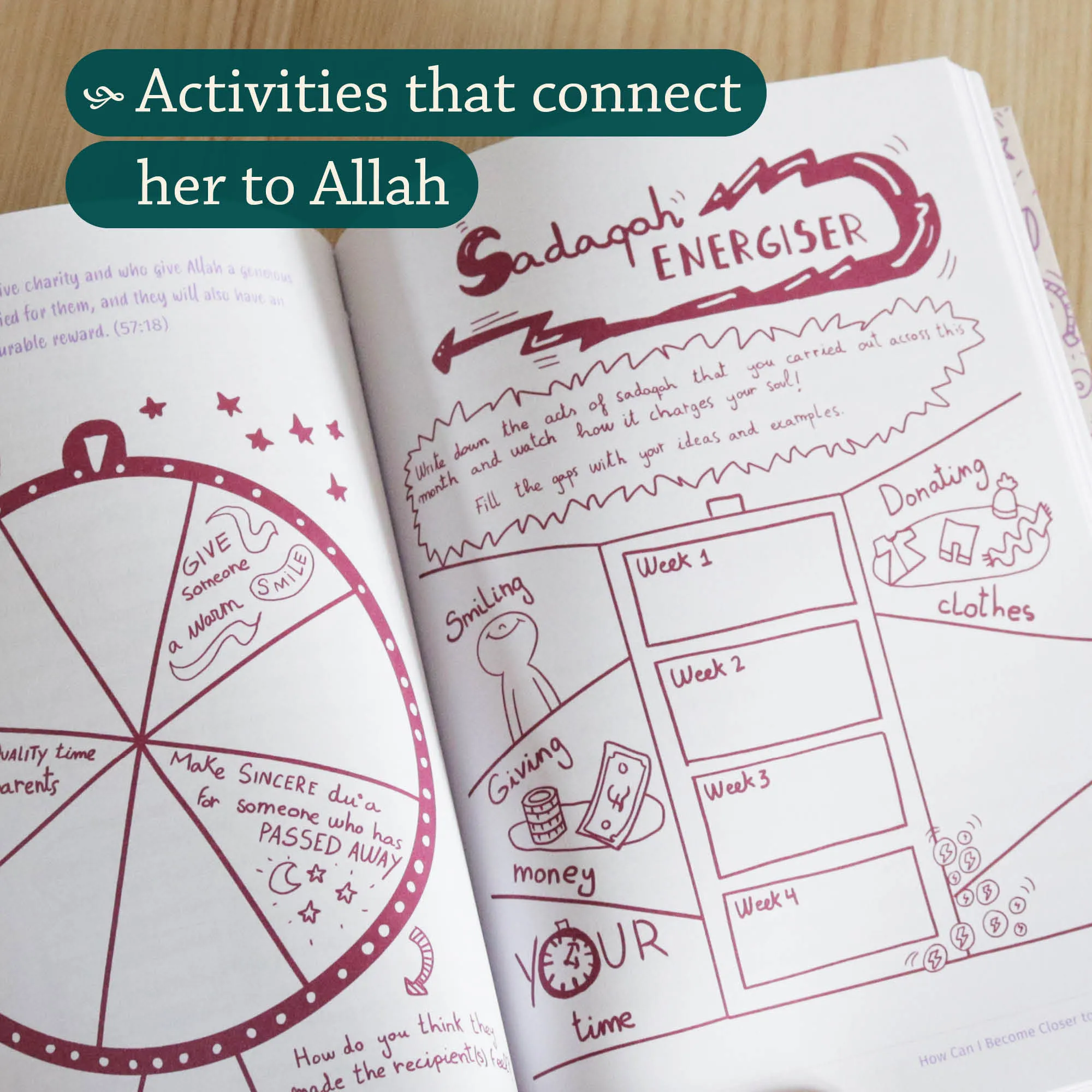 Inside Page Activity of A Muslim Girl’s Journal to Life’s Big Changes by Rayhana Khan. Pre-teen girls’ Islamic journal by Ta-Ha Publishers