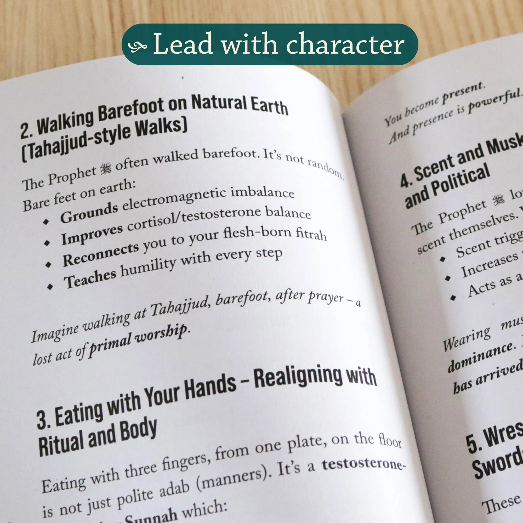 Inside Page of The Prophetic Guide to Masculinity by Daoud al-Qasim. Masculinity handbook by Ta-Ha Publishers