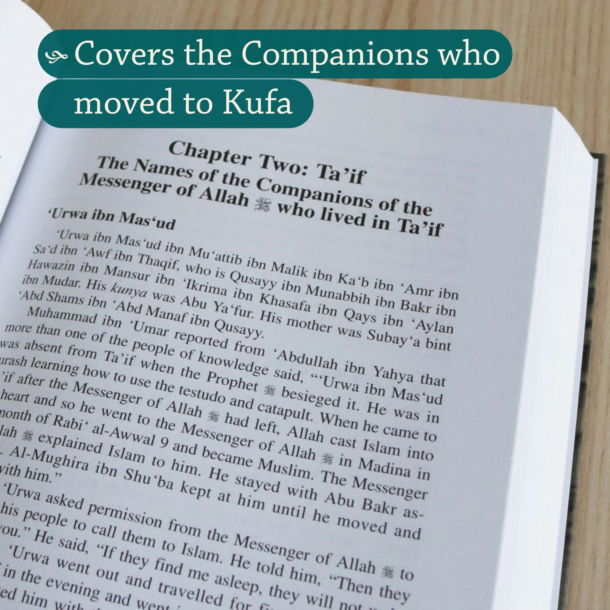 Inside Page of The Scholars of Kufa by Muhammad Ibn Sa’d, Aisha Bewley. Kitab at-Tabaqat by Ta-Ha Publishers