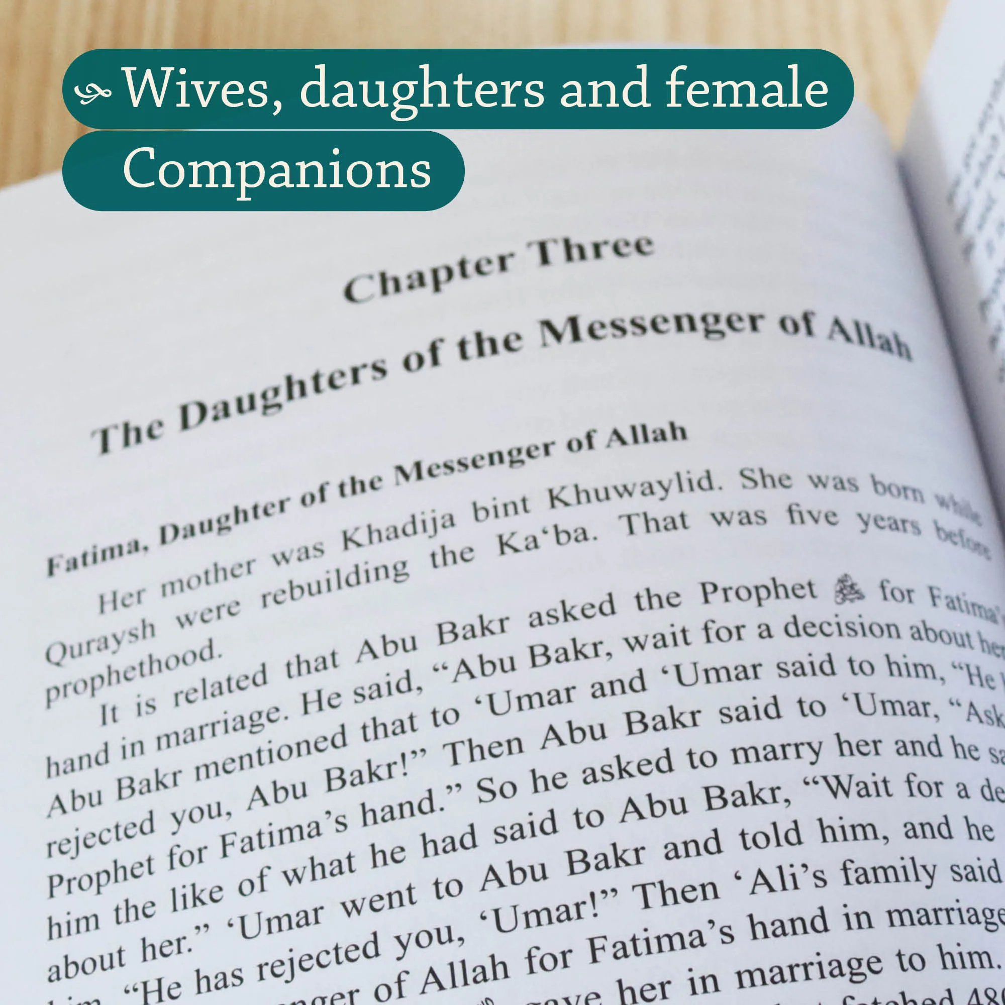 Page close up of The Women of Madina by Muhammad Ibn Sa’d, Aisha Bewley. Kitab at-Tabaqat by Ta-Ha Publishers