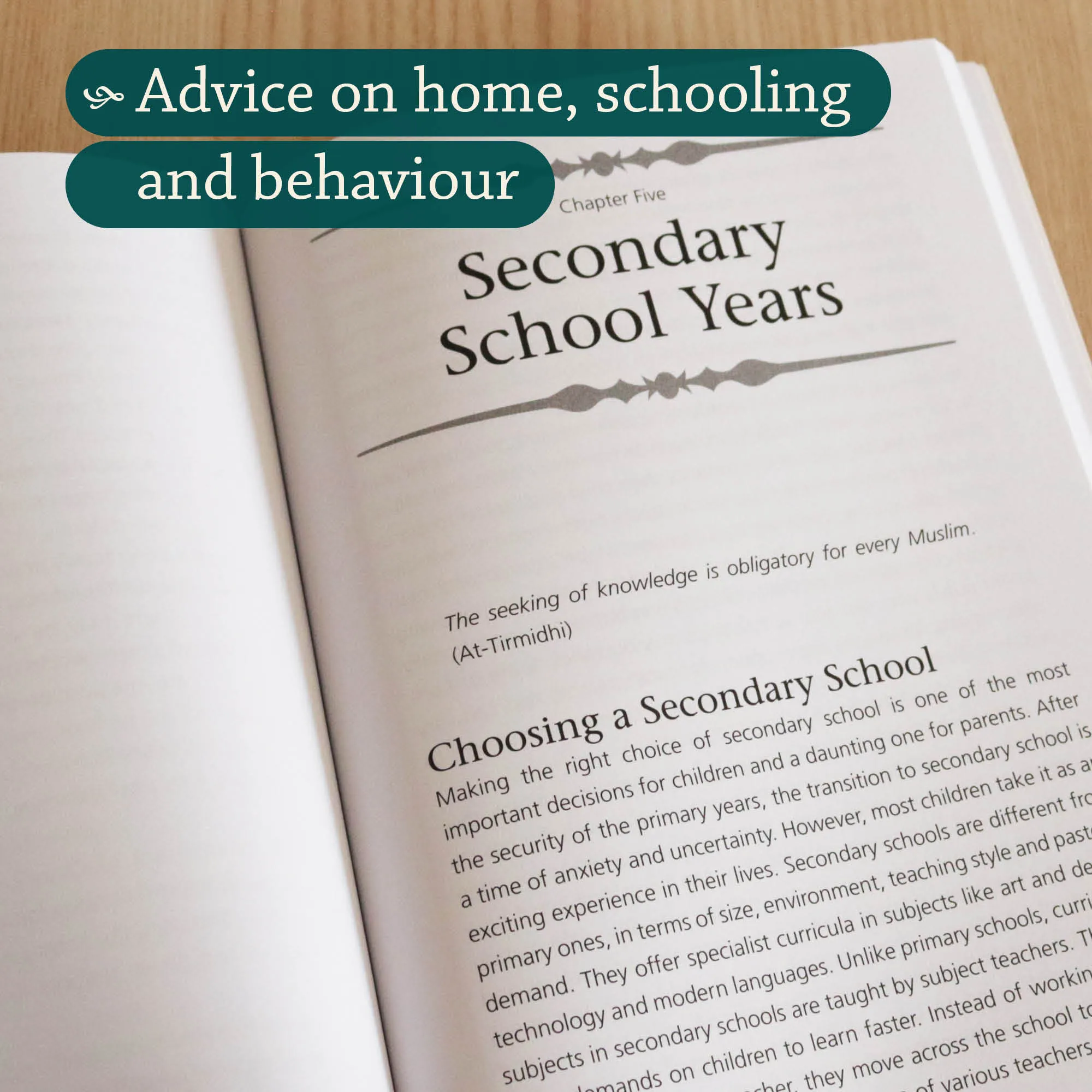 Inner spread of Addressing Adolescence by Muhammad Abdul Bari. Muslim teen parenting guide by Ta-Ha Publishers