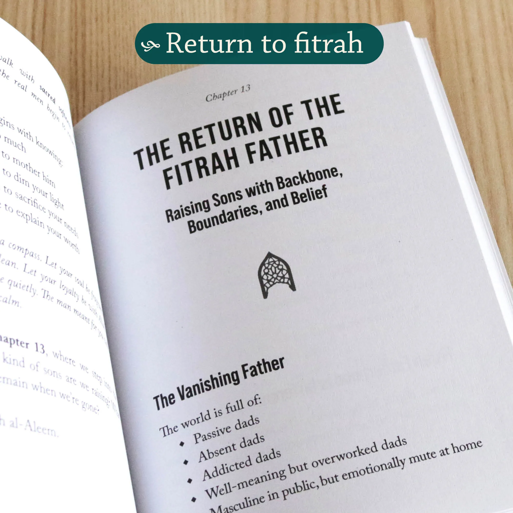 Inner spread of The Prophetic Guide to Masculinity by Daoud al-Qasim. Masculinity handbook by Ta-Ha Publishers