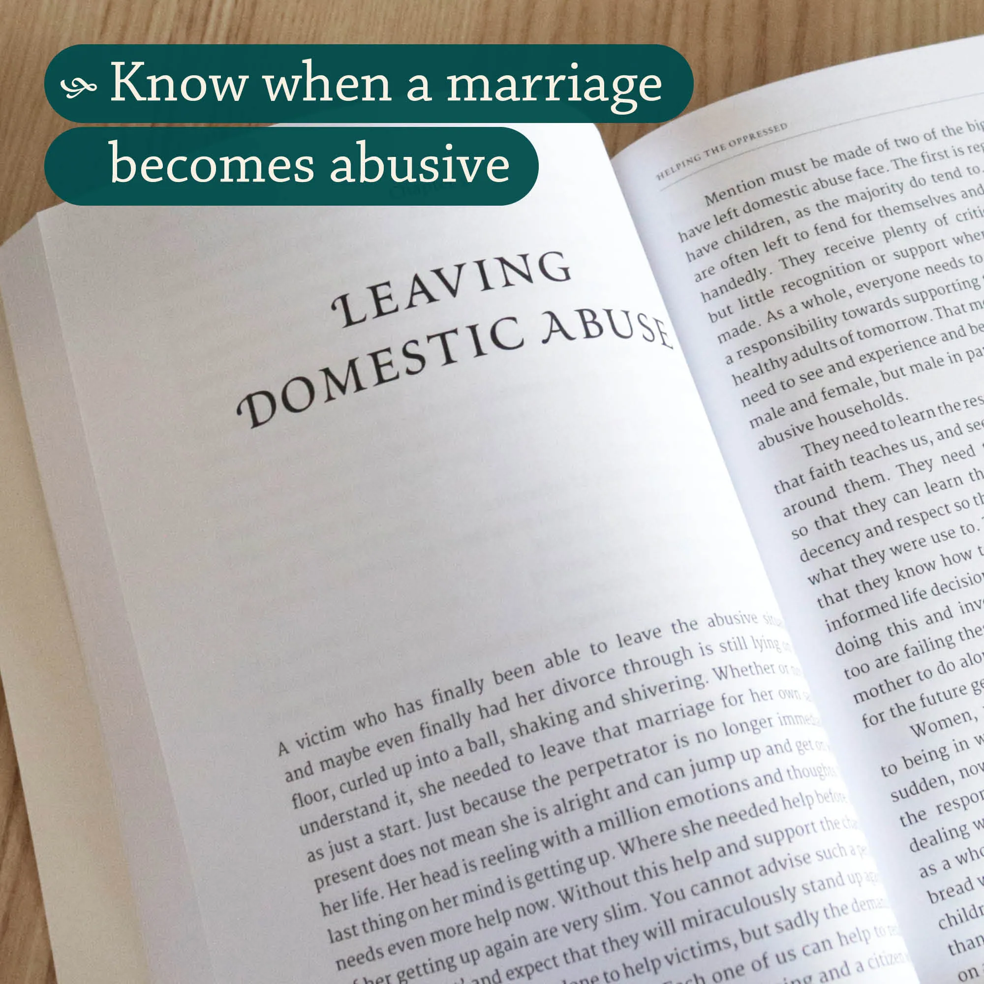 Inner spread of Qawwamoon by Rahmanara Chowdhury. Domestic abuse guide for Muslim women by Ta-Ha Publishers