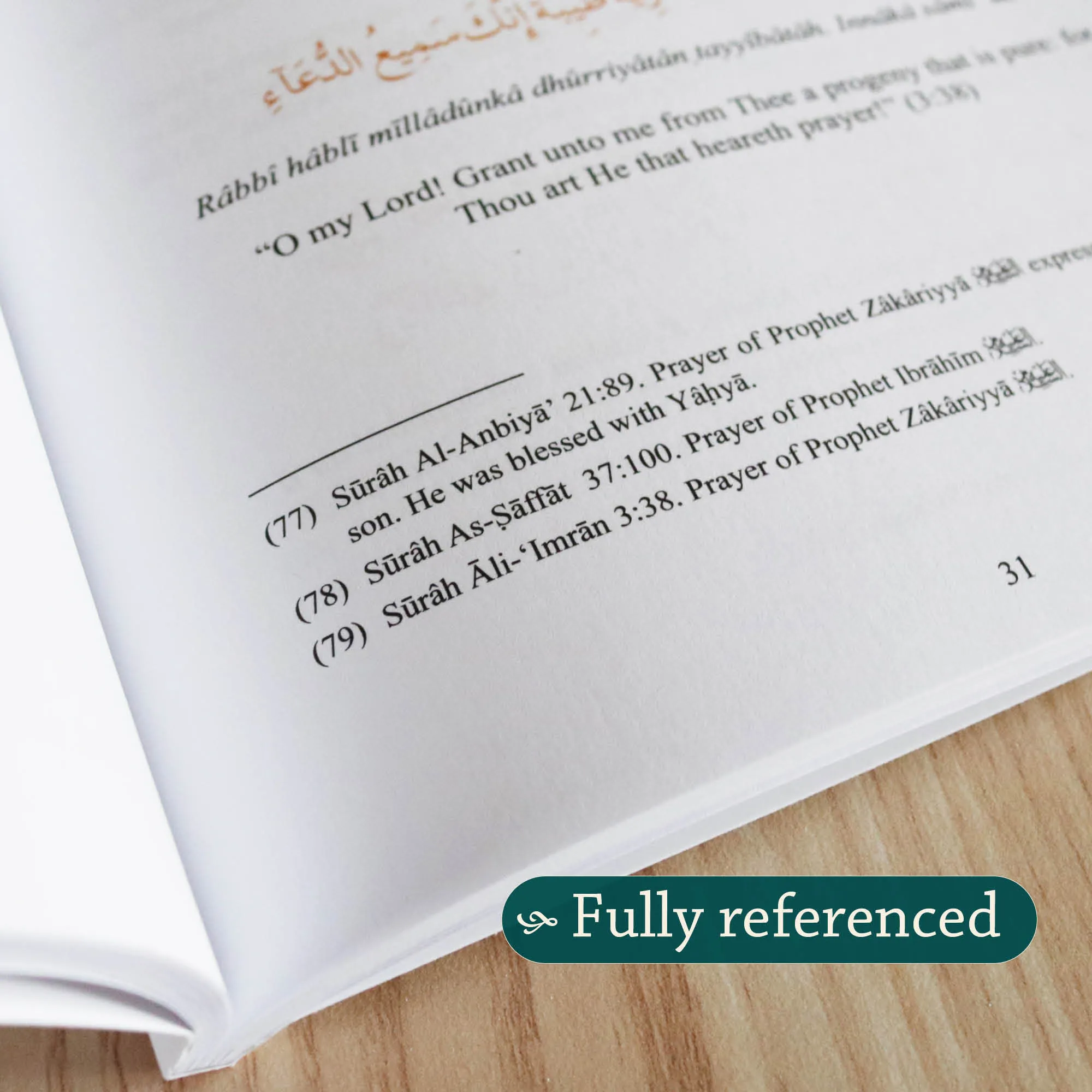 Footnote view of Selected Prayers by Dr Jamal A. Badawi. Daily du’as collection by Ta-Ha Publishers