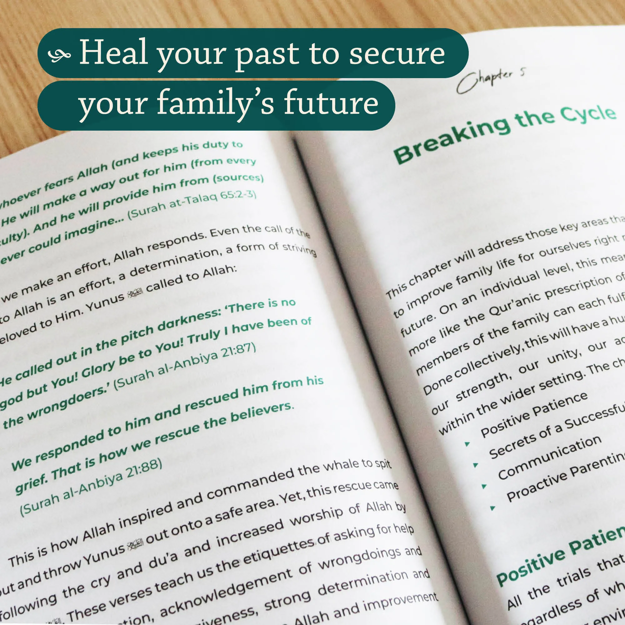 Inner spread of Secrets to Successful Families by Afshan Khan. Islamic family guide by Ta-Ha Publishers