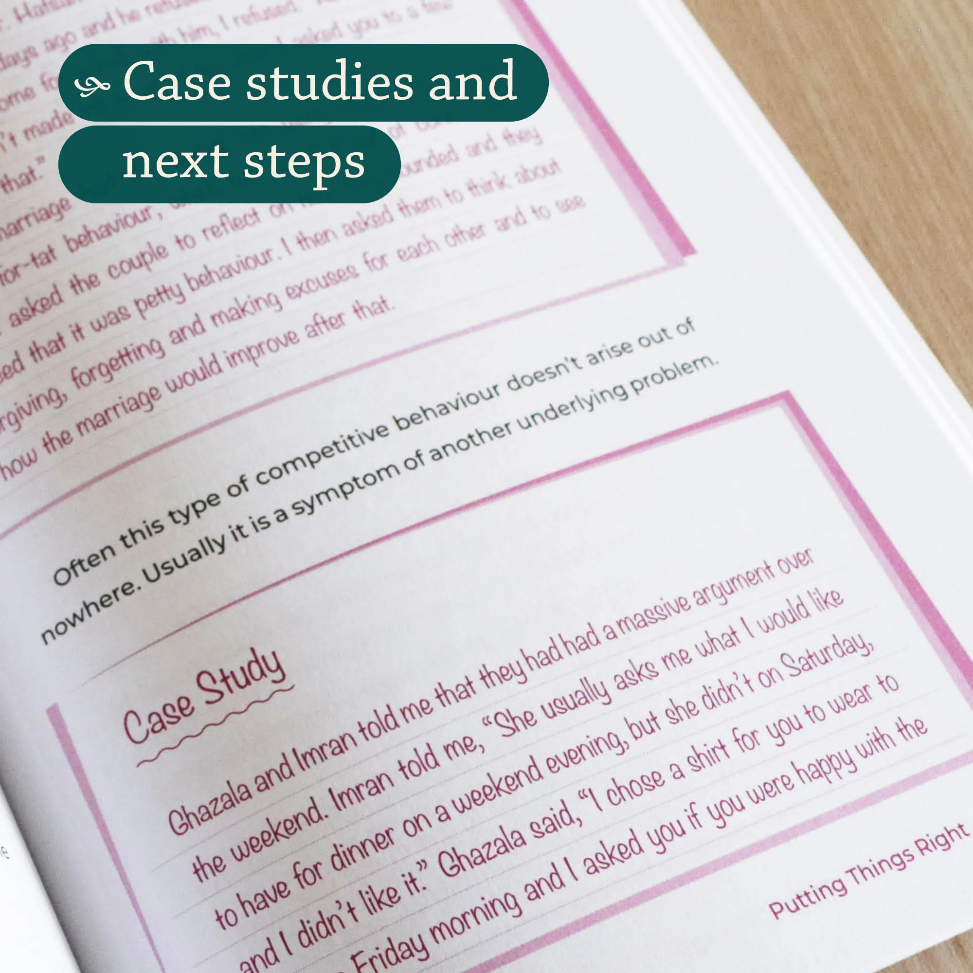 Inside page case study of Secrets to Successful Marriage by Afshan Khan. Islamic marriage guide by Ta-Ha Publishers