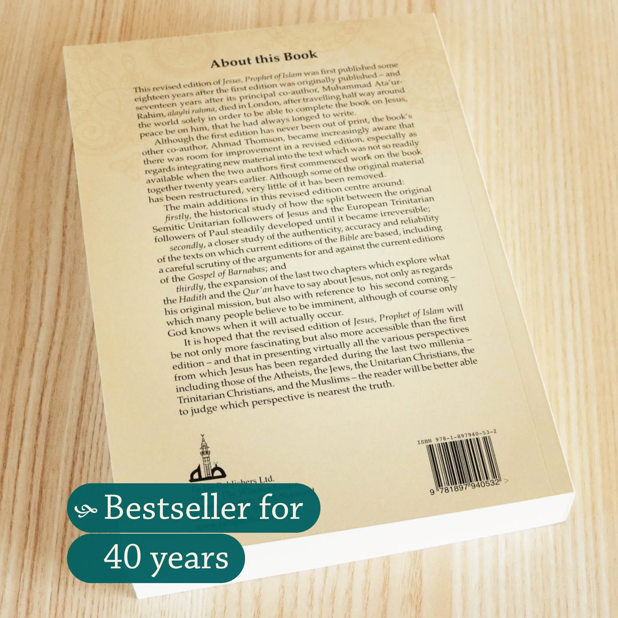 Back cover of Jesus, Prophet of Islam | Ahmad Thomson. Islamic biography of Isa by Ta-Ha Publishers