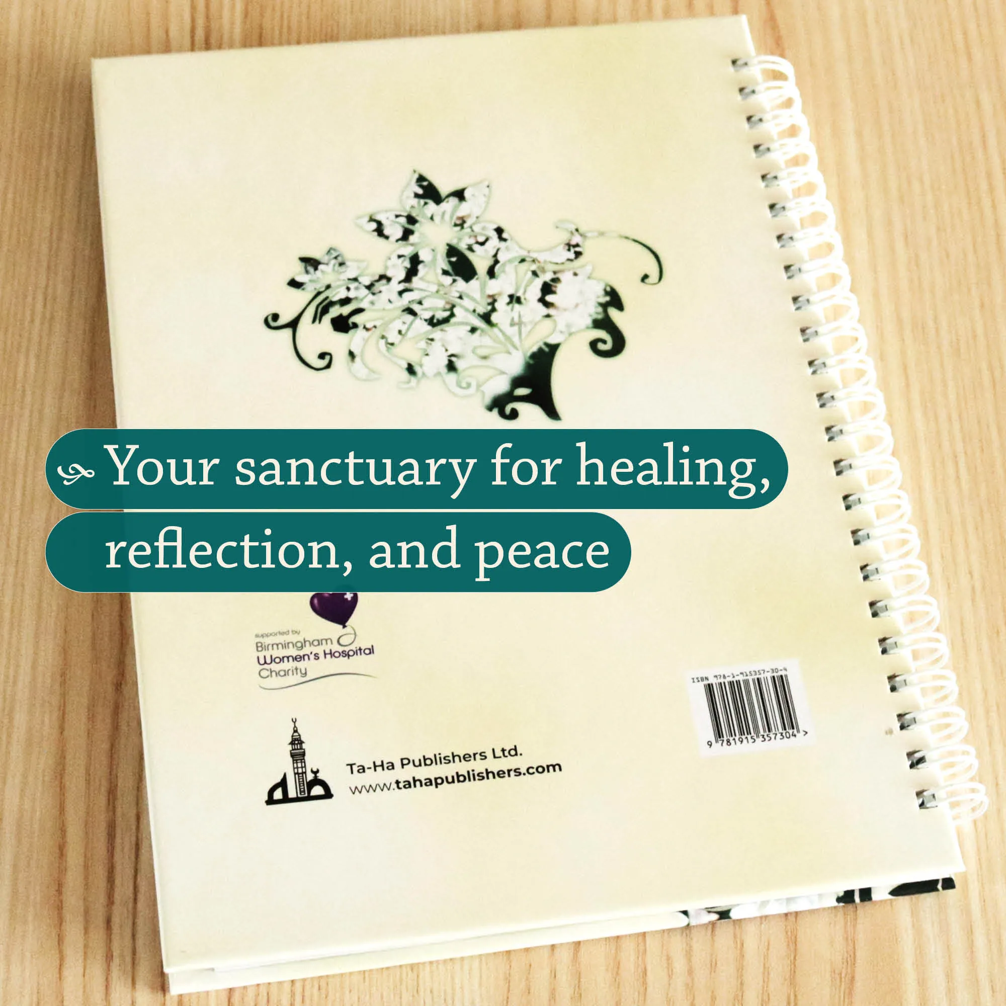 Back cover of A Muslim Parent’s Guided Journal for Miscarriage and Stillbirth by Zamir Hussain. Miscarriage stillbirth Islamic journal by Ta-Ha Publishers